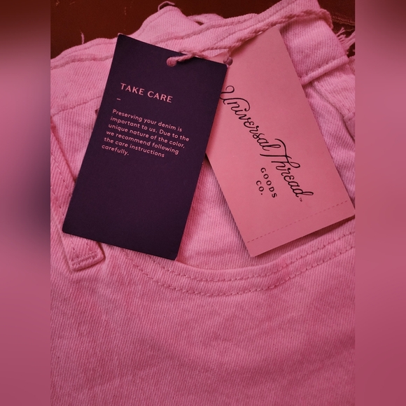 Universal Thread Cream Ripped Knees sStraight Leg Denim, Size 12 - Picture 3 of 7